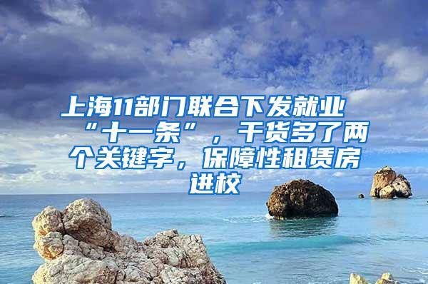 上海11部门联合下发就业“十一条”，干货多了两个关键字，保障性租赁房进校