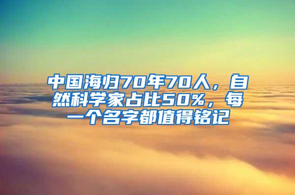 中国海归70年70人，自然科学家占比50%，每一个名字都值得铭记