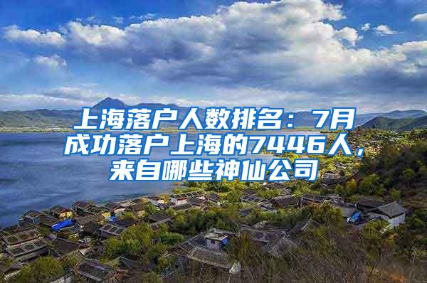 上海落户人数排名：7月成功落户上海的7446人，来自哪些神仙公司