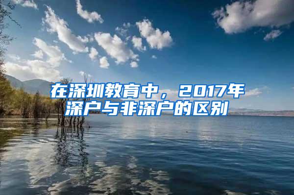 在深圳教育中，2017年深户与非深户的区别