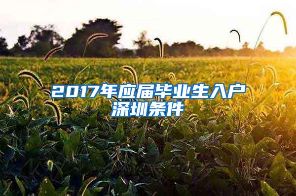 2017年应届毕业生入户深圳条件