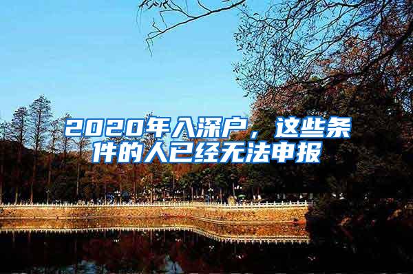 2020年入深户，这些条件的人已经无法申报