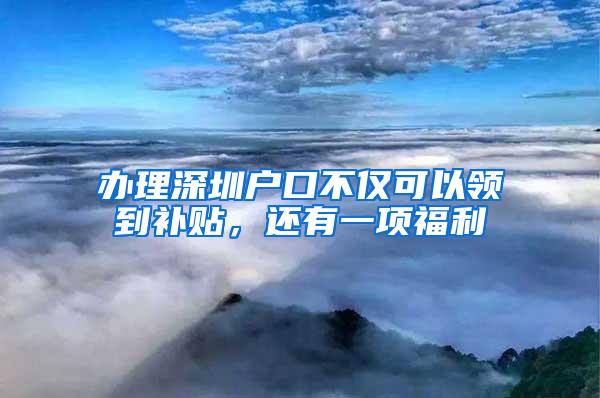 办理深圳户口不仅可以领到补贴，还有一项福利