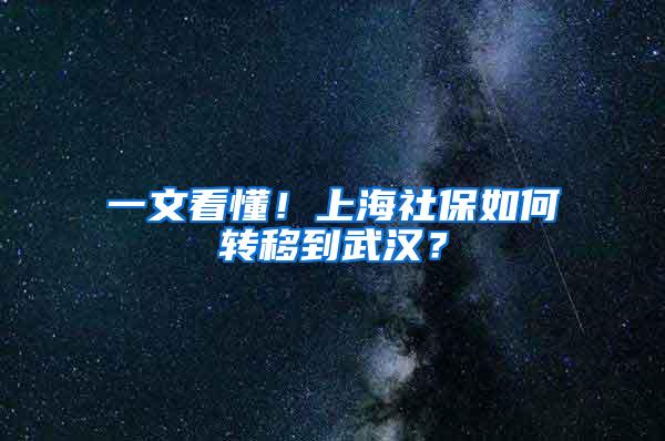 一文看懂！上海社保如何转移到武汉？