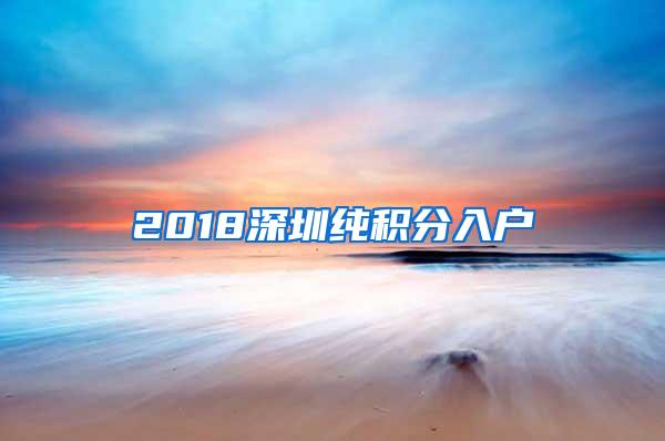 2018深圳纯积分入户