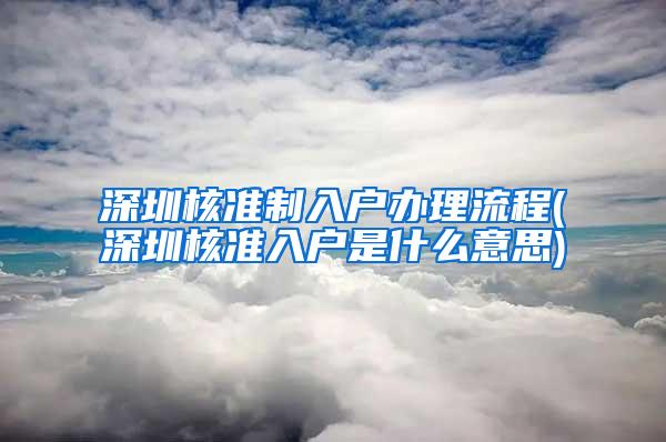 深圳核准制入户办理流程(深圳核准入户是什么意思)