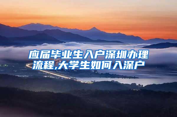 应届毕业生入户深圳办理流程,大学生如何入深户