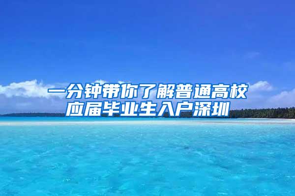 一分钟带你了解普通高校应届毕业生入户深圳