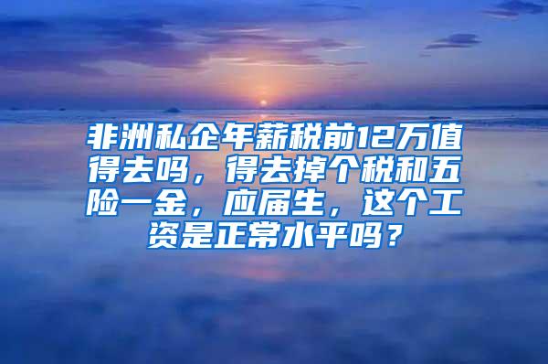 非洲私企年薪税前12万值得去吗，得去掉个税和五险一金，应届生，这个工资是正常水平吗？