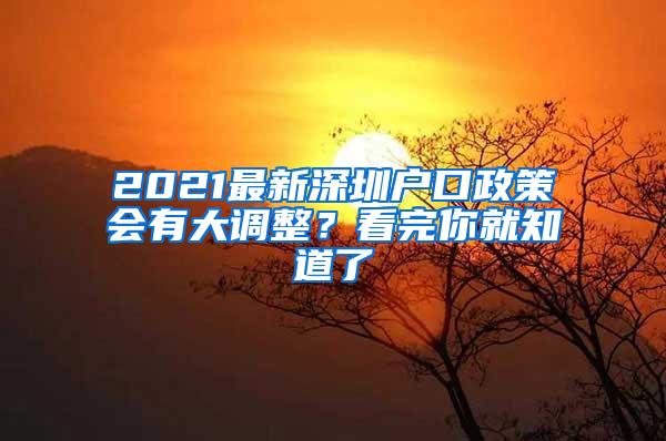 2021最新深圳户口政策会有大调整？看完你就知道了