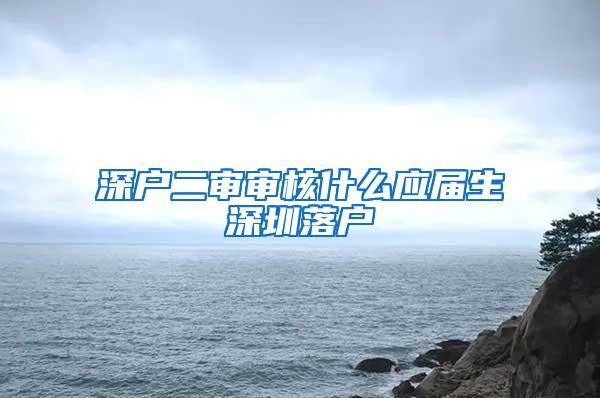 深户二审审核什么应届生深圳落户