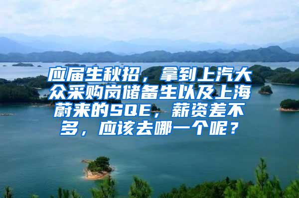 应届生秋招，拿到上汽大众采购岗储备生以及上海蔚来的SQE，薪资差不多，应该去哪一个呢？