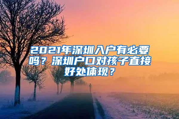 2021年深圳入户有必要吗？深圳户口对孩子直接好处体现？