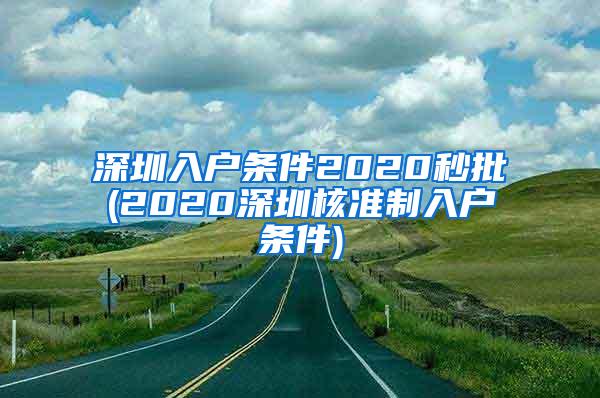 深圳入户条件2020秒批(2020深圳核准制入户条件)