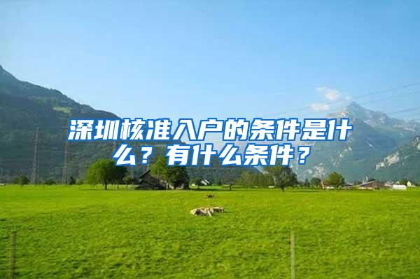 深圳核准入户的条件是什么？有什么条件？