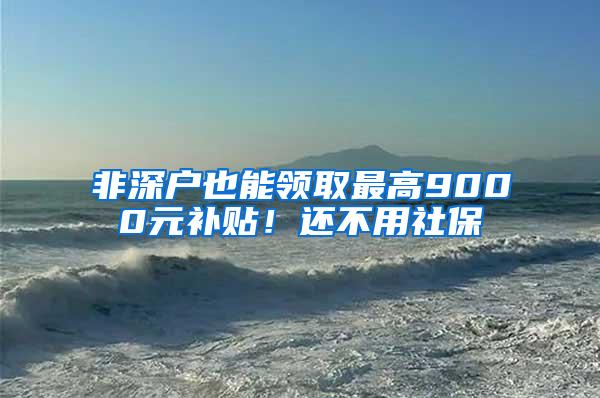 非深户也能领取最高9000元补贴！还不用社保