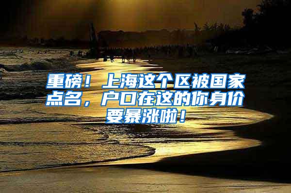 重磅！上海这个区被国家点名，户口在这的你身价要暴涨啦！