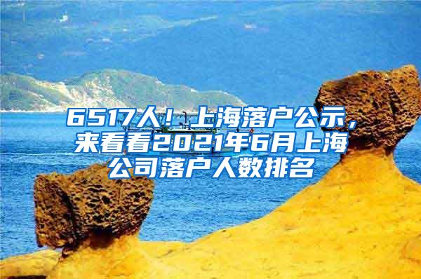 6517人！上海落户公示，来看看2021年6月上海公司落户人数排名