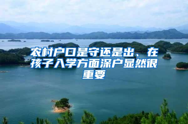 农村户口是守还是出、在孩子入学方面深户显然很重要