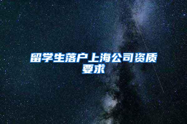 留学生落户上海公司资质要求