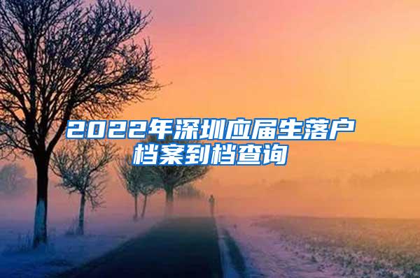 2022年深圳应届生落户档案到档查询
