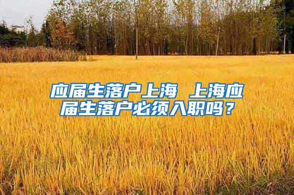 应届生落户上海 上海应届生落户必须入职吗？