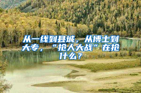 从一线到县城，从博士到大专，“抢人大战”在抢什么？