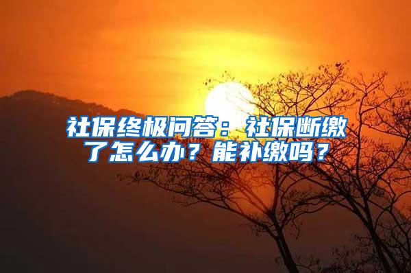 社保终极问答：社保断缴了怎么办？能补缴吗？