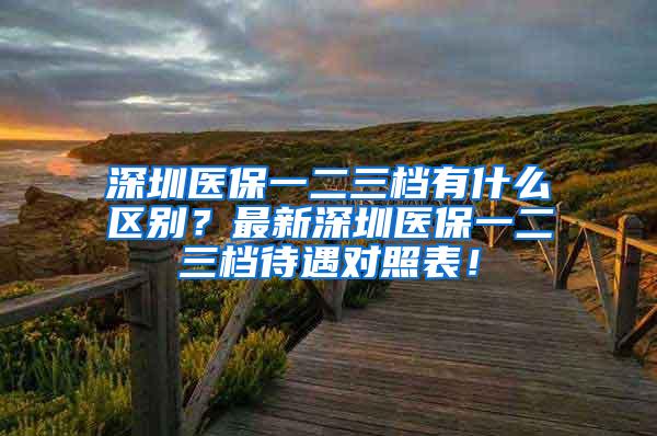 深圳医保一二三档有什么区别？最新深圳医保一二三档待遇对照表！