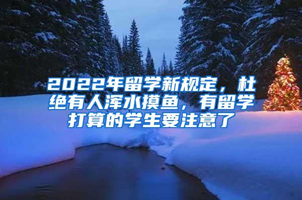 2022年留学新规定，杜绝有人浑水摸鱼，有留学打算的学生要注意了