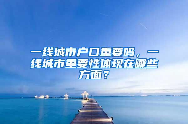 一线城市户口重要吗，一线城市重要性体现在哪些方面？