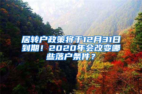 居转户政策将于12月31日到期！2020年会改变哪些落户条件？