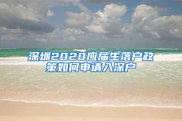 深圳2020应届生落户政策如何申请入深户