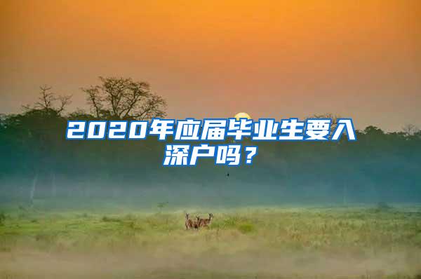 2020年应届毕业生要入深户吗？