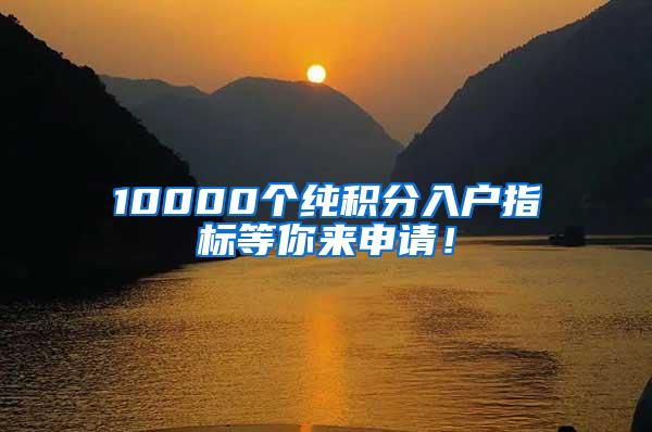 10000个纯积分入户指标等你来申请！