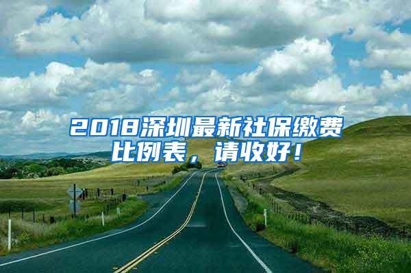 2018深圳最新社保缴费比例表，请收好！