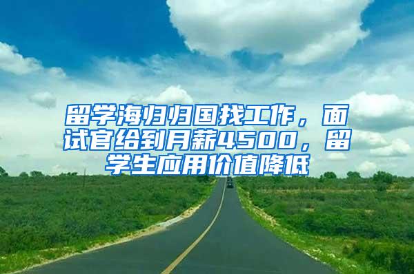 留学海归归国找工作，面试官给到月薪4500，留学生应用价值降低