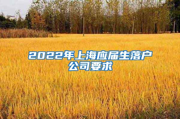 2022年上海应届生落户公司要求