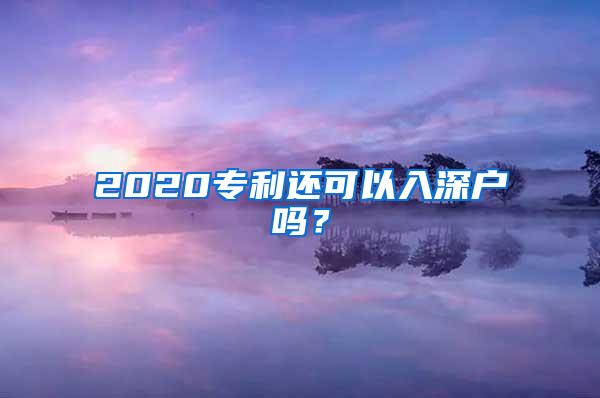 2020专利还可以入深户吗？