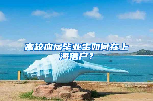 高校应届毕业生如何在上海落户？