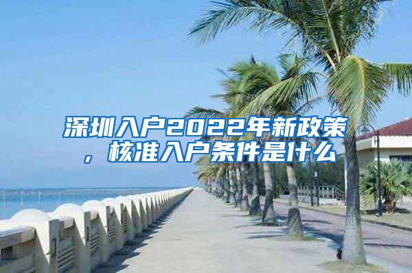 深圳入户2022年新政策，核准入户条件是什么