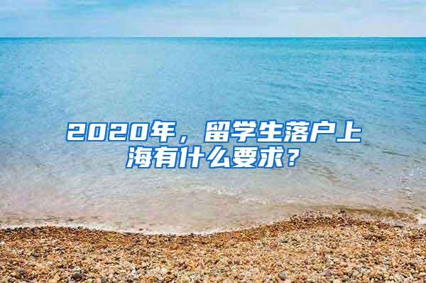 2020年，留学生落户上海有什么要求？