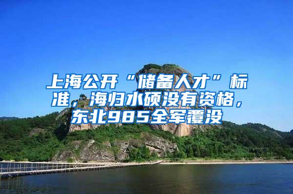 上海公开“储备人才”标准，海归水硕没有资格，东北985全军覆没