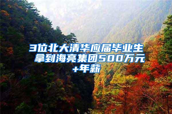 3位北大清华应届毕业生 拿到海亮集团500万元+年薪