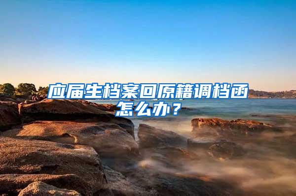 应届生档案回原籍调档函怎么办?