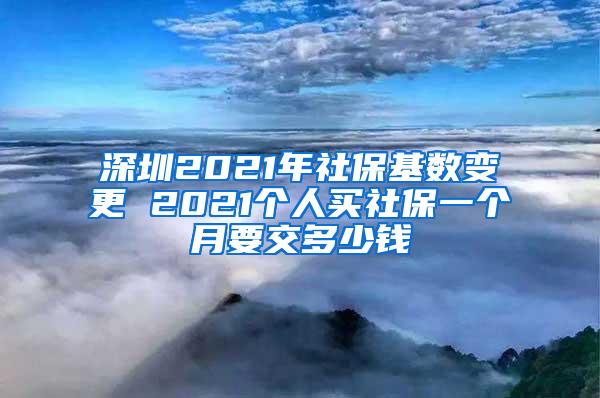 深圳2021年社保基数变更 2021个人买社保一个月要交多少钱