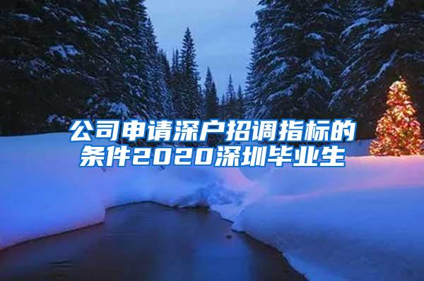 公司申请深户招调指标的条件2020深圳毕业生