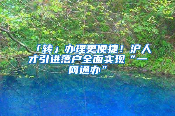 「转」办理更便捷！沪人才引进落户全面实现“一网通办”