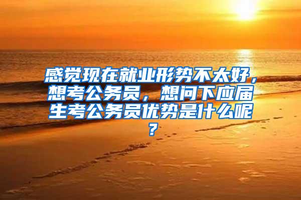 感觉现在就业形势不太好，想考公务员，想问下应届生考公务员优势是什么呢？