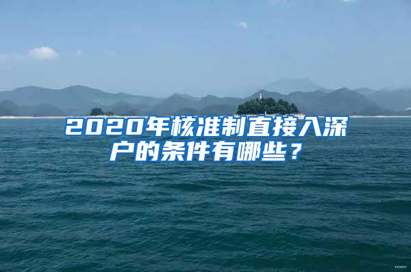 2020年核准制直接入深户的条件有哪些？